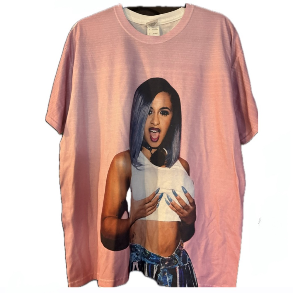 Cardi B Graphic Pink T-Shirt - Size L
